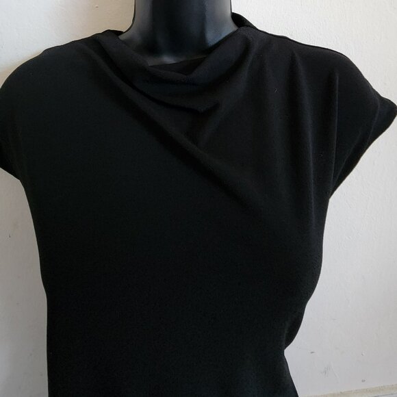 By Malene Birger side drape/ruching hi-lo black t-shirt Dress Sz M - Picture 9 of 11